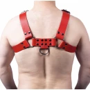 Harnais cuir buckle rouge