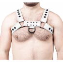 Harnais cuir snap blanc