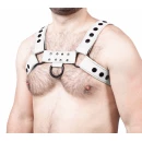 Harnais cuir snap blanc