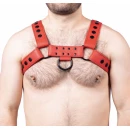 Harnais cuir snap rouge