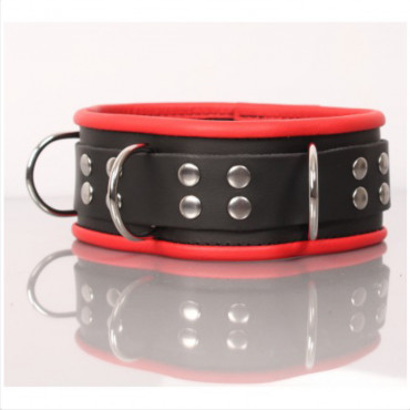 Collier cuir rouge